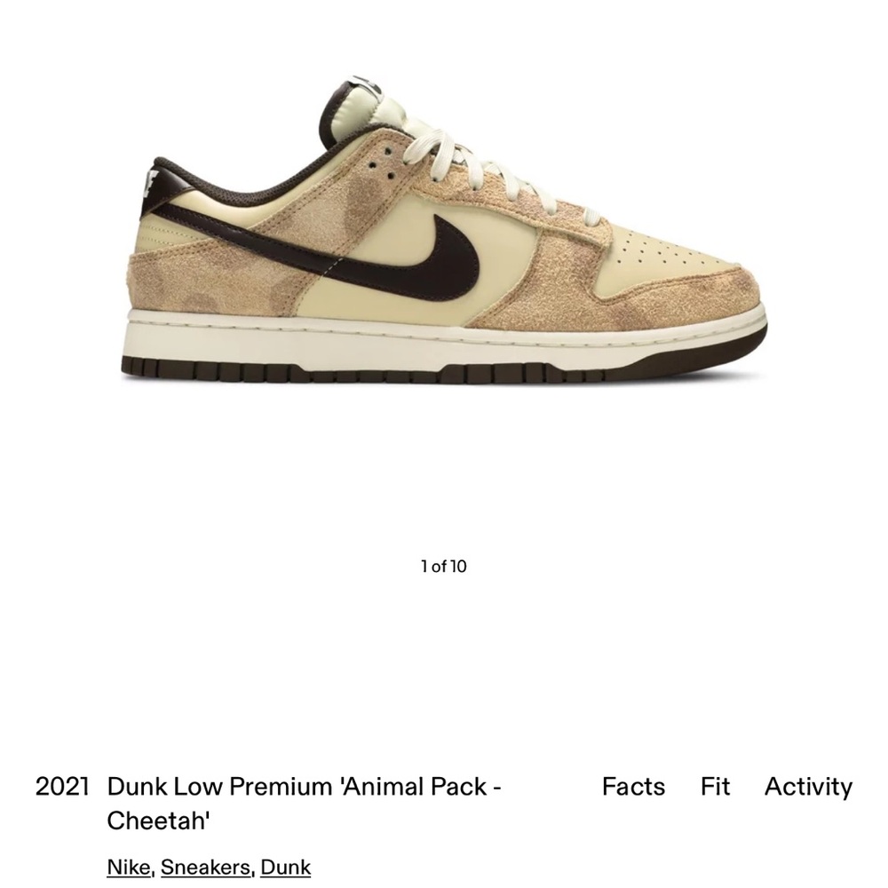 Nike Dunk Low Premium Animal Pack Cheetah Sneakers - Tan and Black